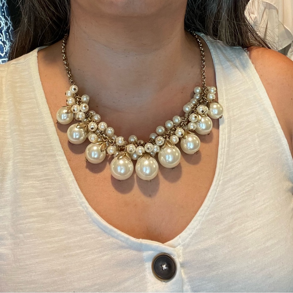 Faux Pearl Statement Necklace